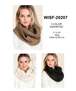 1 Dozen Assorted Color Solid Infinity Scarf WISF-20207